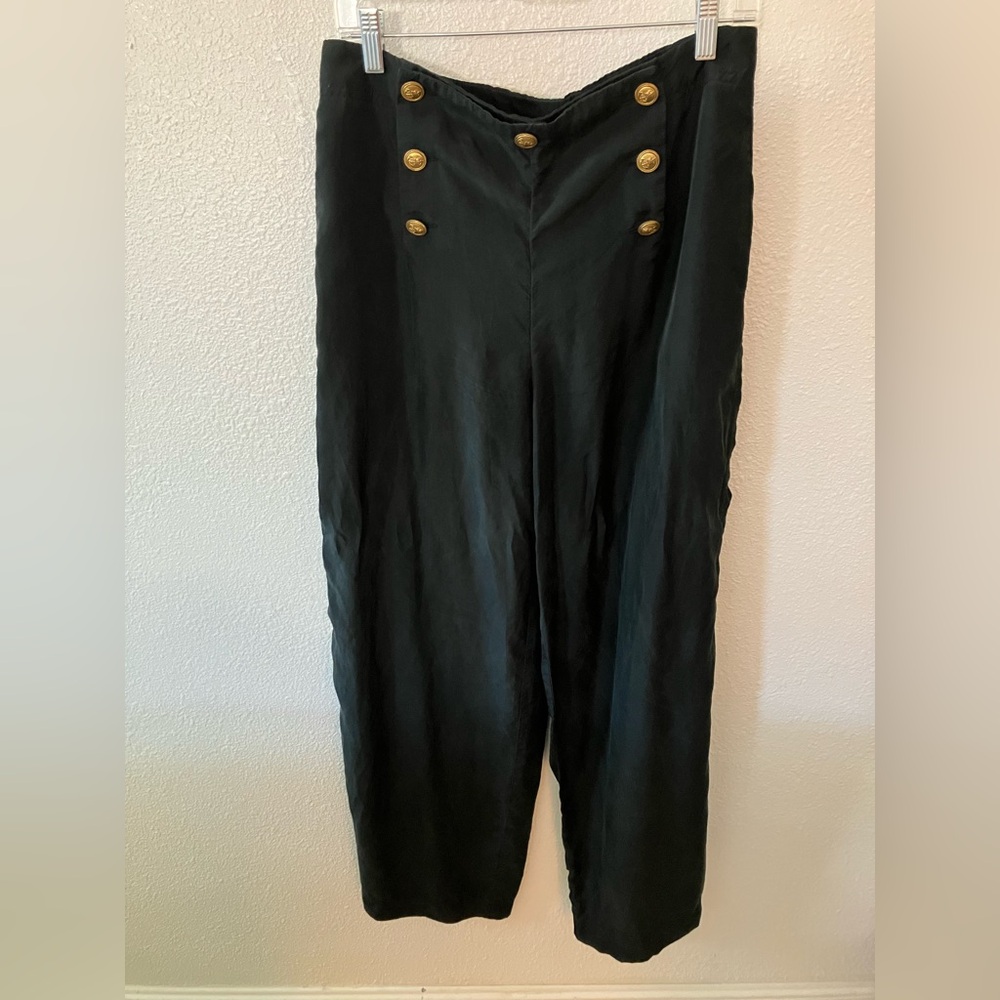 Vintage Ralph Lauren Black Silk Trousers